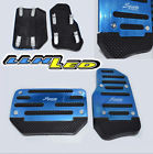 -slip Blue Rubber Covers Brand Aulminum Pedals Automatic 2pc Car