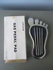 10-2140 Unbranded Vintage Aluminum Foot Print Shaped Gas Pedal Cover Pad