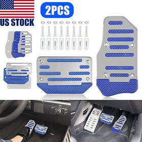 2x Blue Non Slip Automatic Gas Brake Foot Pedal Pad Cover Car Auto Accessories