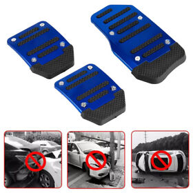 Wwd-czd-41321 3 Blue Manual Car Accelerator Brake Foot Pedal Pad Cover Kit Non-slip Universal