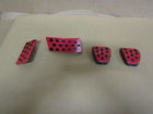 389178 Modern Billet Bullitt Style Pedal Covers Red Mustang Manual Trans