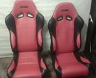 3a Seat. Racing Side Passenger Driver Red Vinyl. Black