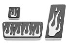 43fk Ami Flame Style Black Powder Coat Billet Pedal Pads 660936179982