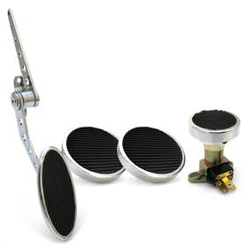 334068 American Shifter Company Chromed Firewall Mount Gas Pedal 2 Round Brake/clutch Pedals And Dimmer Pad 334068 American Shifter Company Chromed Firewall Mount Gas Pedal 2 Round Brake/clutch Pedals And Dimmer Pad