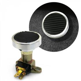 553141 American Shifter Company Chrome Floor Mount Round Billet Pedal Pad And Dimmer Switch Non-slip Rubber 12v