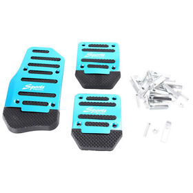 Anti-slip Manual Brake Pad Clutch Foot Pegs Footrests Sport Pedals Blue Aluminum