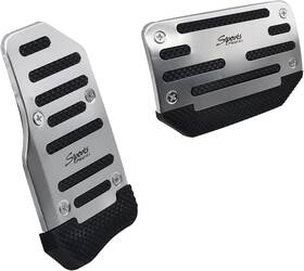 Any487  Anyhut 2 Pcs Non-slip Pedal Pads Set Alloy And Rubber Grip Accelerator Brake Covers