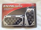 Auto Covers Univarsal Style Pad Fit Silver Racing Pedals Transmission Foot Black