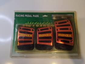 305220-monza Autotecnica 305220 Racing Pedal Pads-model Red Gas Clutch And Brake