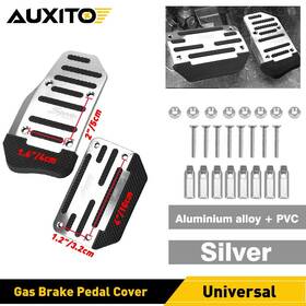 Ww20038-sear2 Auxito Universal Non-slip Car Automatic Gas Brake Foot Pad Pedal Cover Silver Ear