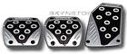 Brake Clutch Manual 3pc Black Pedal Gas Pads Universal Silver Cover