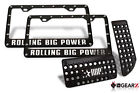 Rbp-131 Brake Logo License Frame Aluminum 2x Raised Rbp Pads Gas Plate Pedal Black