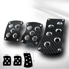 Carbon Fiber Brake Pedals Gas Manual Ca6 Pads Universal Blk Clutch Aluminum Mt