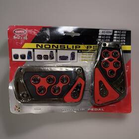 Ac-529a Carfu Nonslip Automotive Pedals Black And Red Universal Fit Easy Installation