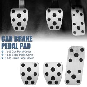 Carpopart 724708888967 Car Foot Pedal Gas Brake Clutch Cover Kit For Subaru Impreza Silver Tone