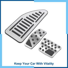 Carpopart 766549302264 Pack 1 Footrest Accelerator Gas Brake Pedal Pads Cover Kit For Jeep Compass