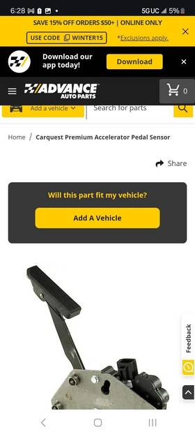 Ppn1014 Carquest Premium Vehicle Solutions Accelerator Pedal Sensor Ppn1014. Econoline Series