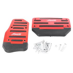 Dictorcoltd 550748596179 Manual Brake Footrests Sport Foot Pedals Aluminum Anti-slip Red Auto New