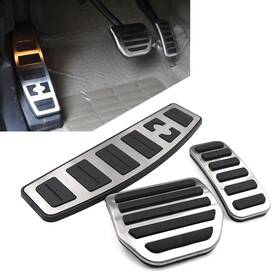 Flashbuyeasy 550749847898 3x Footrest Brake Gas Pedals Cover For Land Rover Lr3 Lr4 Range Sport Lhd
