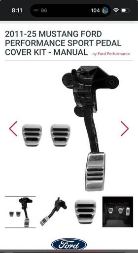 Br3z-9g757-d Ford New Oem Brushed Aluminum Sport Pedals For M/t Mustang 21-23