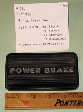 Gm 1169436 1956 Buick Super Century Roadmaster Nos Power Brake Pedal Pad