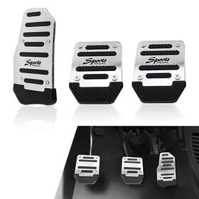 Gunroil Oilmpn14 3 Pack Manual Car Pedal Pads Kit Waterproof Durable Pcs Silver