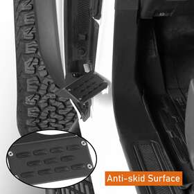 Ft.20023 Hooke Road 2 Pcs Steel Door Front Foot Peg Rest Pedal Rubber Fit 2021-2023 Ford Bronco