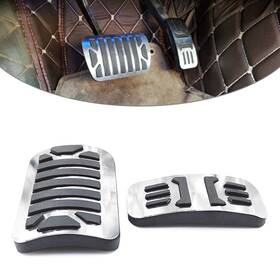 Hukyu 550738291268 2x Stainless Steel Car Brake Gas Pedals Protection Cover For Jaguar Xe Xf Xj Xjl