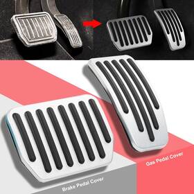 St177 Kongmotor Silver Aluminum Alloy Anti-slip Gas Brake Pedal Pads Cover For Tesla Model 3 And Y