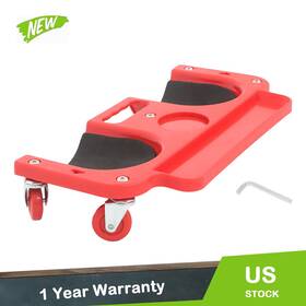 Pc4376916 Labworkauto New Rolling Knee Creeper/pads With Tool Tray Holder 5 Swivel Castors Red