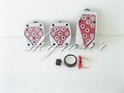 Manual Universal Clutch Brake Cover Silver Light 3pc Pads Gas Red Pedal