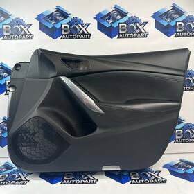 Gjs368420 Mazda 2014-2016 6 Right Front Interior Door Panel Trim Cover Black Leather Oem