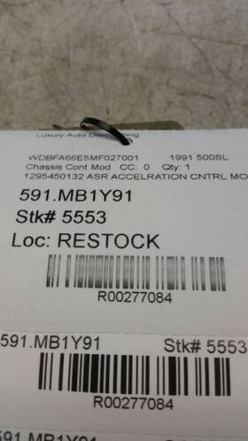 1295450132 Mercedes-benz 591.mb1y91 1991 500sl - Acceleration Control Module R277084
