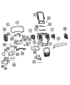 6yk36rn8aa Mopar Genuine Parking Brake Handle