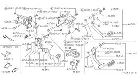 46534-35f05 Nissan 1-pc Pack Genuine 1990-1999 Models Clutch Bush Pedal