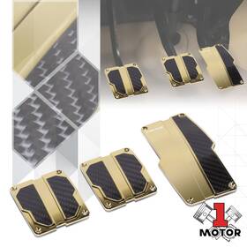 Mt1-nrgpdl100cg Nrg Innovations Aluminum Gold Carbon Fiber Clamp On Car Pedal Gas Break Covers