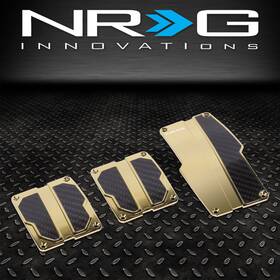 Sdd-nrgpdl100cg Nrg Innovations Gold Carbon Fiber Mt Pedal 3pcs Set Cover Plate Foot Pad Aluminum Manual Cf