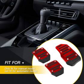 Xpd-jtb-49552 Oxilam 3pcs Red Non-slip Manual Gas Brake Accelerator Clutch Foot Pedal Cover Universal