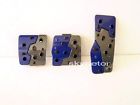 Pads Blue Manual Gas Pedal Carbon Cover Brake 3pc Set Universal Clutch