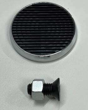 Hr8429 Pirate Mfg Hot Rod Chromed Steel Brake Pedal Pad With Rubber Insert
