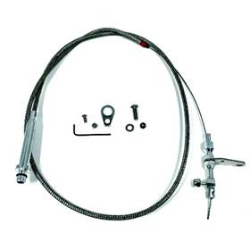 Sp6049 Pirate Mfg Th350 57 Inch Braided Stainless Steel Kick Down Cable Sbc Bbc Turbo Tranny Detent