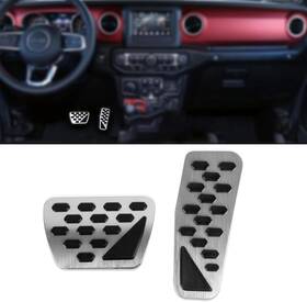 Au-fp0255si Psler Wrangler Jl 2018-2024 Metal Foot Pedal Covers Gas Kit Brake Extender