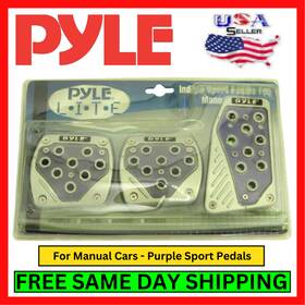 Plpdm3bl Pyle Foot Pedals 12v Darkened Blue Glow Manual Sport Non-slip Gas Brake Pad Cover Car