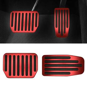 Qqwd-tsljt01 Qqwd 2pcs Car Pedal Covers For Tesla Model 3/y Accessories Aluminum Red