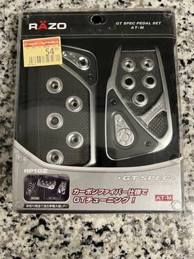 Razo 047998766082 Rp102 Pedal Set Gt Spec At-m Aluminumxcarbon Fiber Carmate Nos