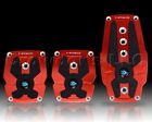 Pdl-200rd Red Brushed Pedals Black - Mt Inserts Rubber Aluminum Nrg Sport