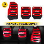 Wwd-czd-41322 Red Universal Non-slip Manual Gas Brake Foot Pedal Pad Cover Protector Decor Kit