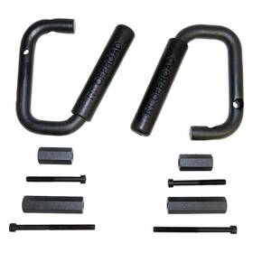 Rt27049 Rt Off-road For Jeep Wrangler Jk 18 Textured Black Powder Coat Front Grab Handle Set