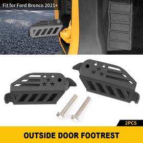 Savadicar2025x0426161 Savadicar 2pcs Set Front Foot Peg Door Hinge Rest Pedal Ladder Metal For Ford Bronco 2021