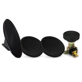 Ztp380449 Shift U Parts Oval Floor Mount Gas Pedal Round Brake/clutch/dimmer Pad Black Billet